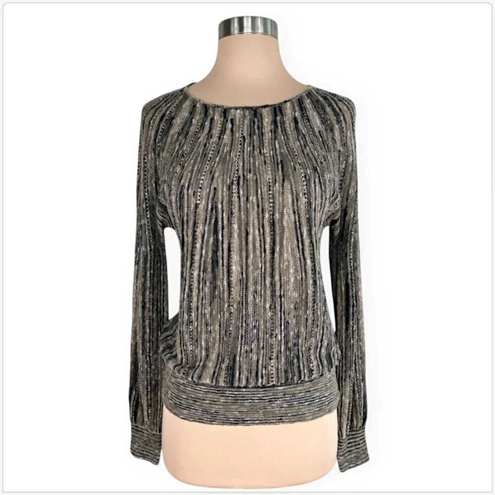 Marc by Marc Jacobs Slate Brown Multi Zipper Back Blouson Lightweight Sweater S